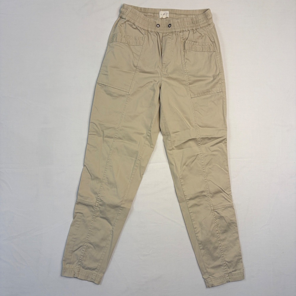 Lou & Grey Tan Khaki Utility Jogger Pants Lyocell Cotton Stretch XS Gorp Hiking